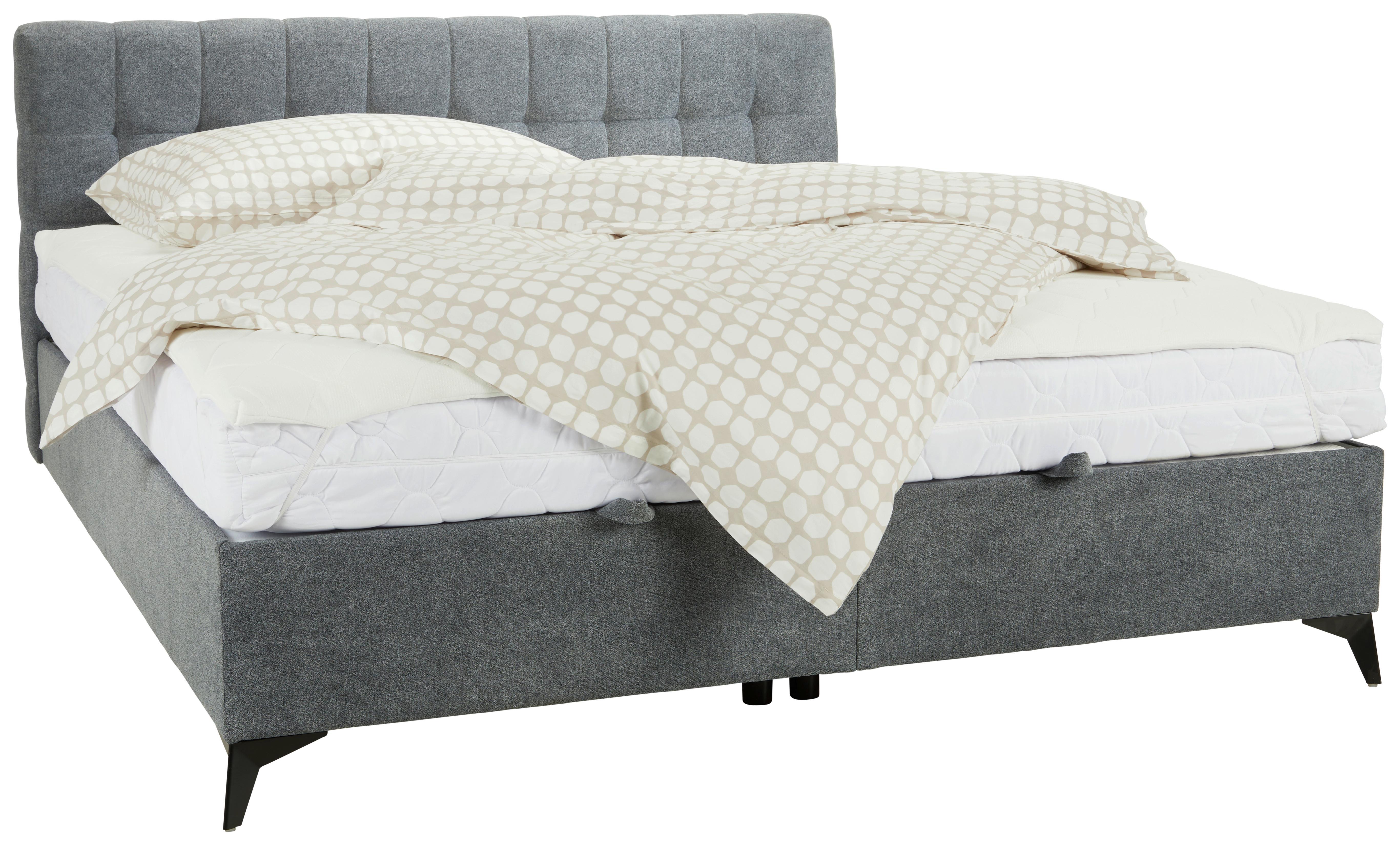 Kontinentální postel MAGIC, 180x200cm,šedá - šedá/černá, Konvenční, kov/kompozitní dřevo (180/200cm)