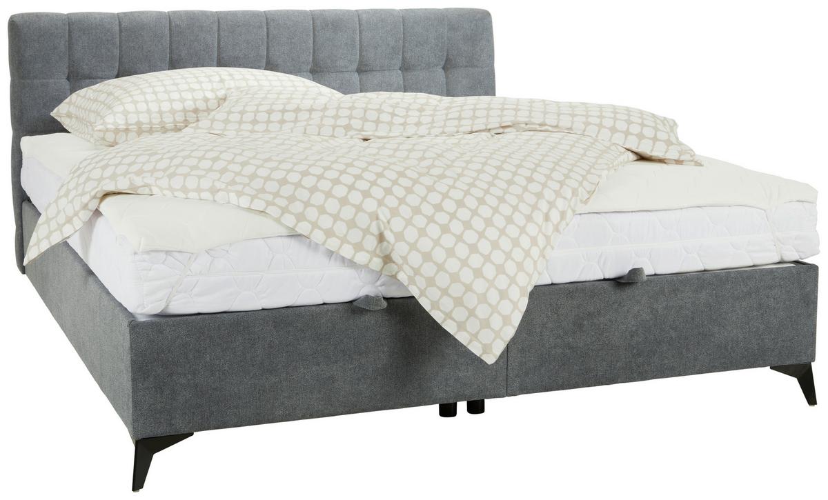 Kontinentálna posteľ MAGIC, 180x200cm,sivá - čierna/sivá, Konventionell, kov/kompozitné drevo (180/200cm)