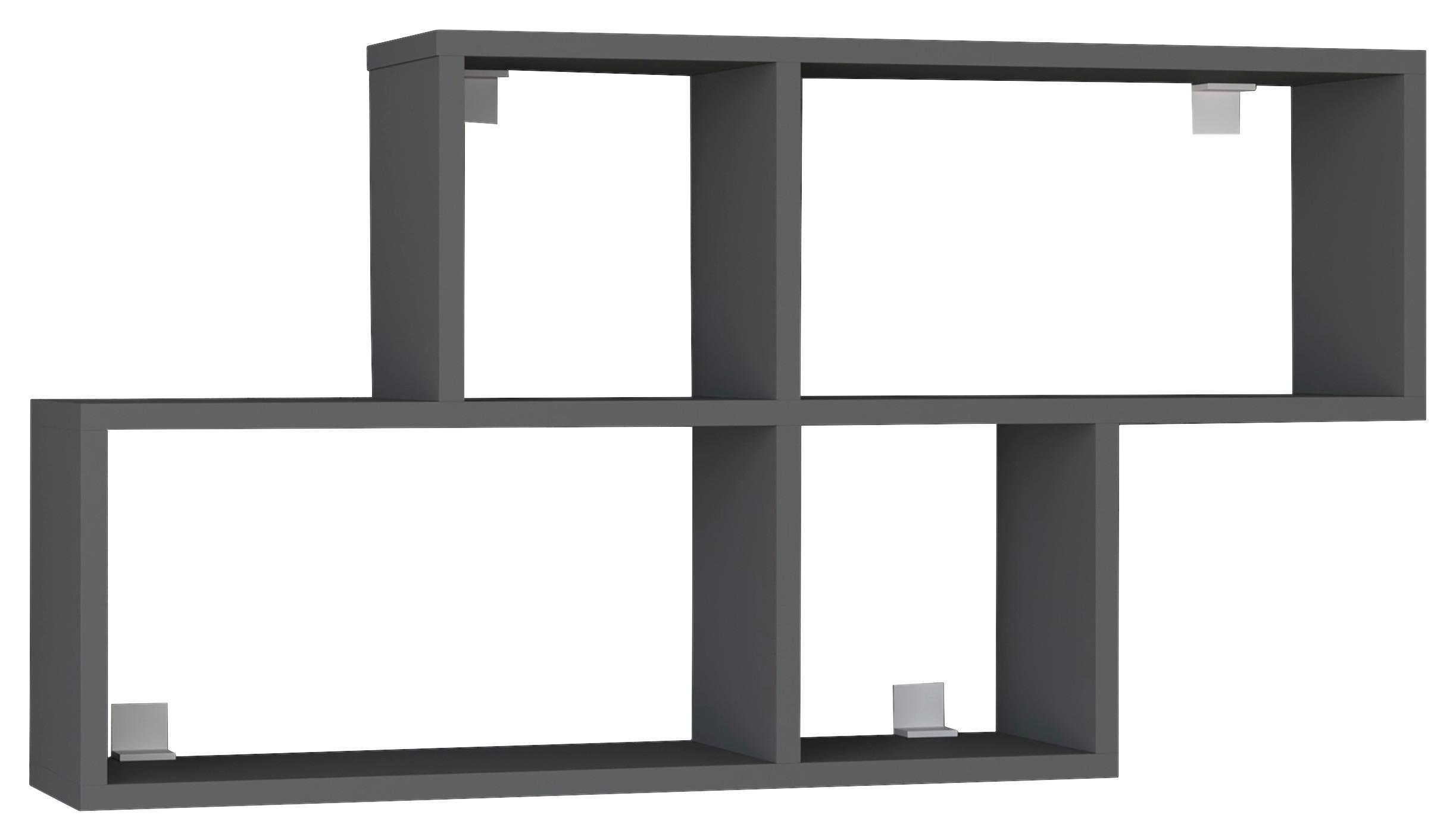 Wandregal Lusas B: 100 Cm Anthrazit - Anthrazit, MODERN, Holzwerkstoff (100/53/20cm) - MID.YOU