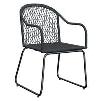 Gartenstuhl Melia Carbonstahl - Anthrazit/Schwarz, MODERN, Kunststoff/Metall (58/86/60cm) - Beldano