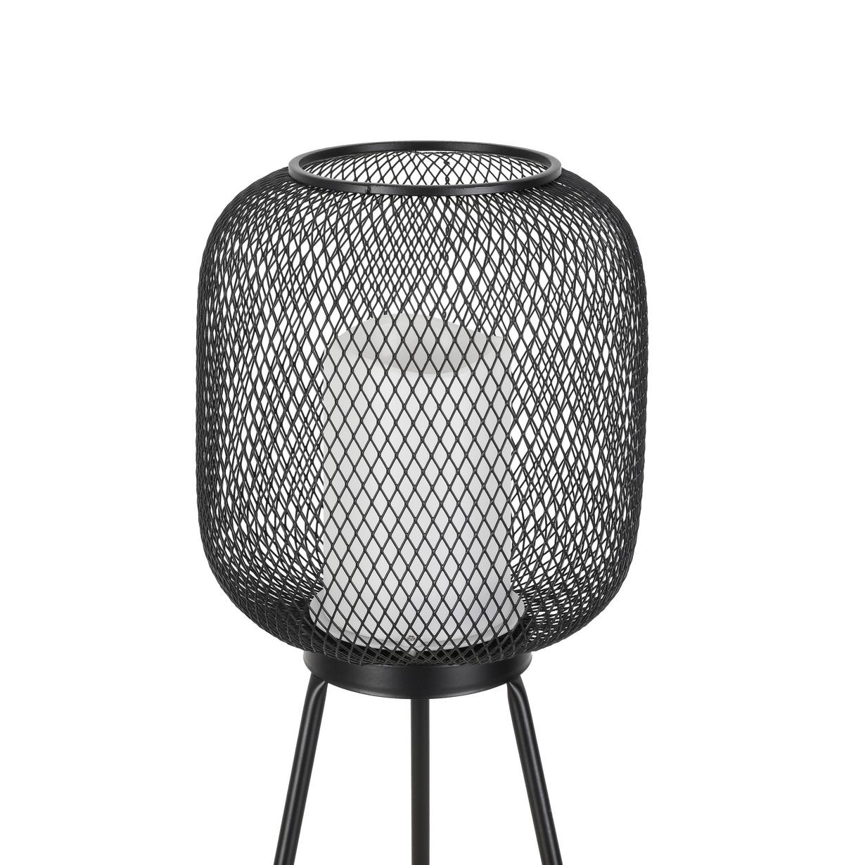 Stolní svítidlo Upu, P/V:23/58cm, černá - bílá/černá, Romantický / Rustikální, kov/plast (23/58cm) - Modern Living