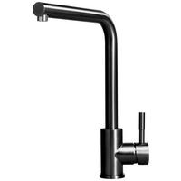 Küchenarmatur Caro Schwarz Schwenkbar Hochdruck - Edelstahlfarben/Schwarz, Design, Metall