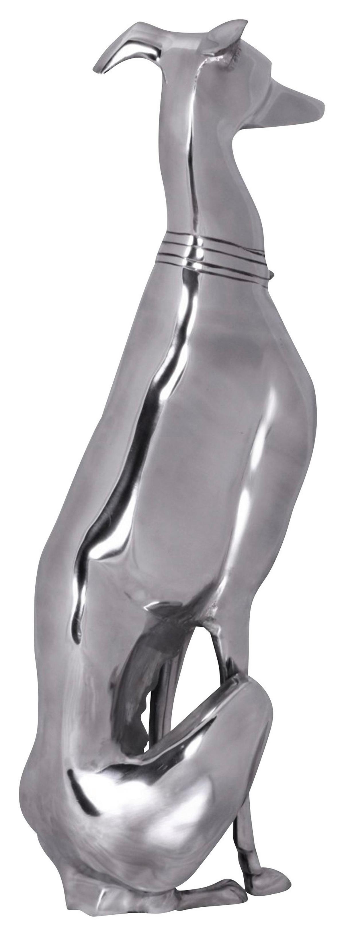 Skulptur Wohnling Silberfarben B: 18 cm - Silberfarben, MODERN, Metall (18/70/25cm) - MID.YOU