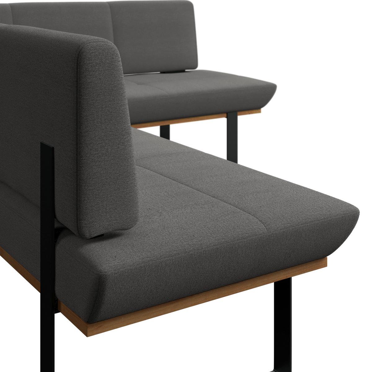 Eckbank Tristan Webstoff anthrazit,S:245x175cm - Anthrazit/Schwarz, MODERN, Holz/Textil (245/175cm) - James Wood