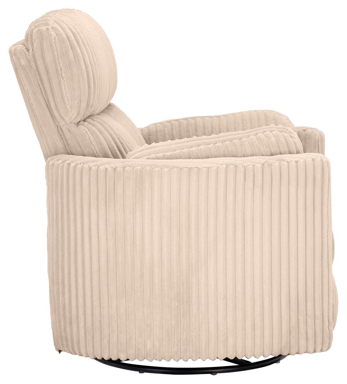 Fernsehsessel Palermo Beige B: 100,5 cm - Beige/Schwarz, Design, Holz/Textil (100.5/96/103.5cm) - Livetastic