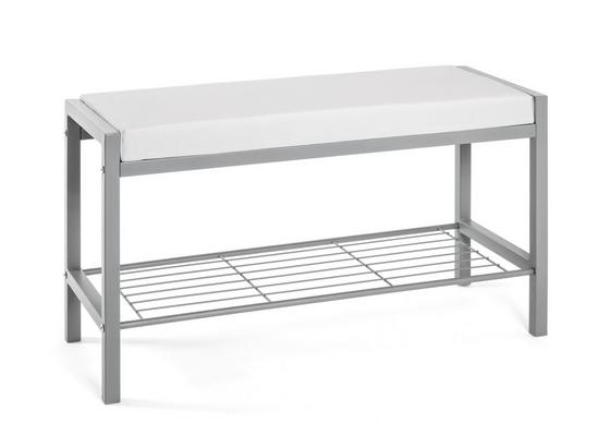 Garderobenbank Bench: B/H/T: ca. 80/48/32 cm - Alufarben/Weiß, Basics, Metall (80/48/32cm) Garderobenbank Bench: B/H/T: ca. 80/48/32 cm - Alufarben/Weiß, Basics, Metall (80/48/32cm)