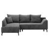 Eckschlafsofa Asolo Silberfarben S:167x273cm - Silberfarben/Schwarz, Design, Textil (167/273cm) - MID.YOU