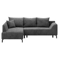 Eckschlafsofa Asolo Silberfarben S:167x273cm - Silberfarben/Schwarz, Design, Textil (167/273cm) - MID.YOU