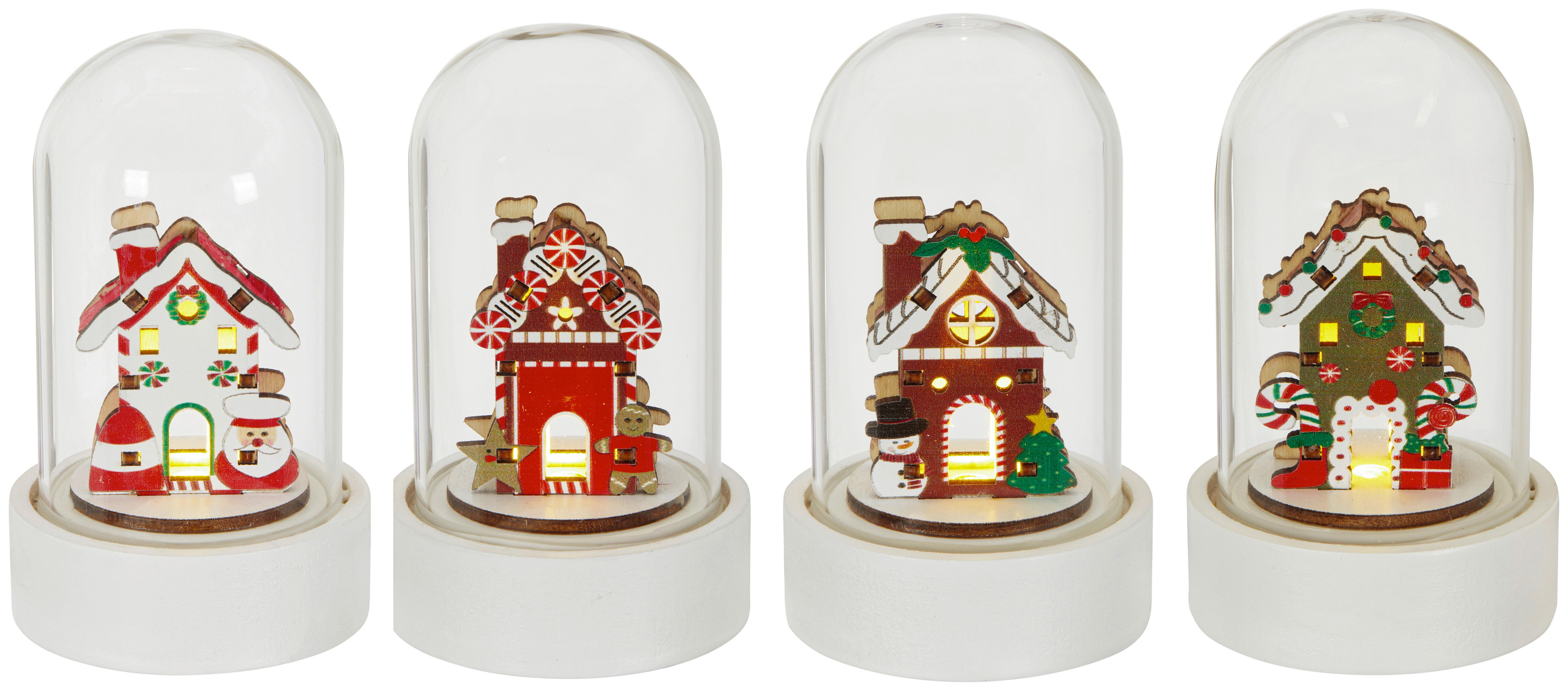 Led Díszlámpa Loretta - barna/piros, Basics, Üveg/fa (5,5/9cm) - James Wood