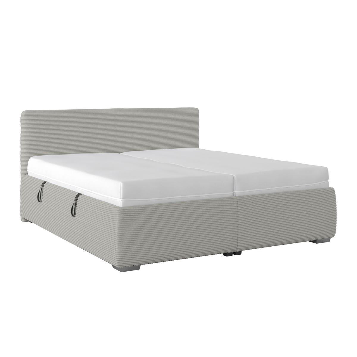 Kárpitozott Ágy Lesia 200/200cm - fehér/szürke, Konventionell, textil/fa (200/200cm)