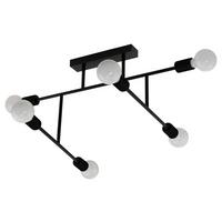 Deckenleuchte Belsiana L: 89 cm 6-Flammig drehbar - Schwarz, MODERN, Metall (89/51/35cm)
