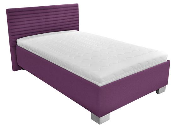 Čalúnená Posteľ Como 120x200 - biela/fialová, drevo/textil (214/142/97cm) Čalúnená Posteľ Como 120x200 - biela/fialová, drevo/textil (214/142/97cm)
