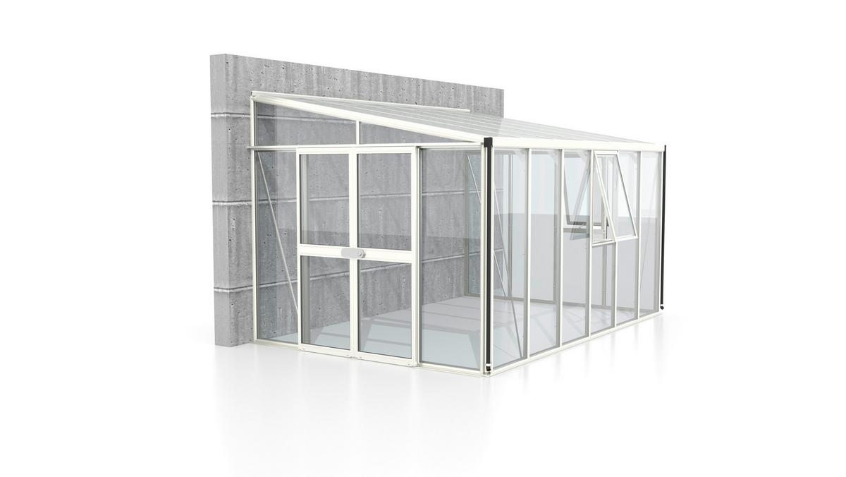 Anlehn-Gewächshausbausatz Athena 10200 10,2 M2 - Weiß, Basics, Glas/Kunststoff (265,9/238,8/397,2cm)