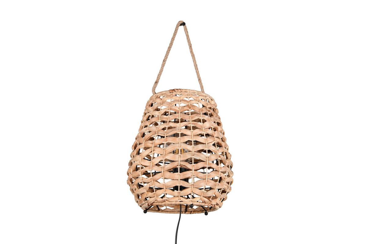 Tischleuchte Jean Naturfarben Schwarz D: 29 cm - Schwarz/Naturfarben, Natur, Naturmaterialien/Textil (29/55cm)