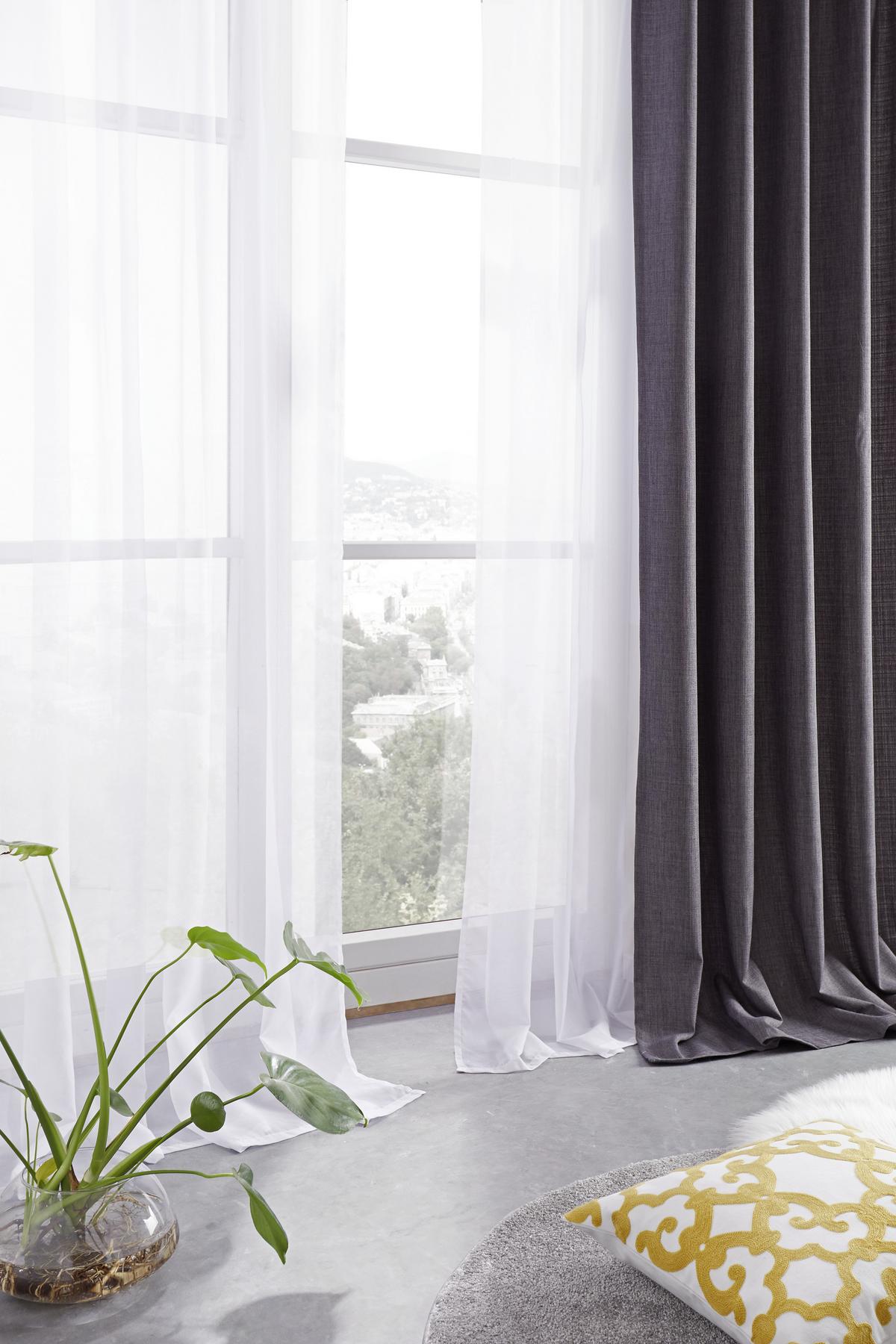 HOTOVÝ ZÁVĚS LEO, 135/255cm, šedá - šedá, textil (135/255cm) - Premium Living