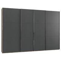 Schwebetürenschrank 350cm Level 36 B, Eiche/Graphit - Eichefarben/Graphitfarben, Basics, Holzwerkstoff (350/216/65cm) - MID.YOU