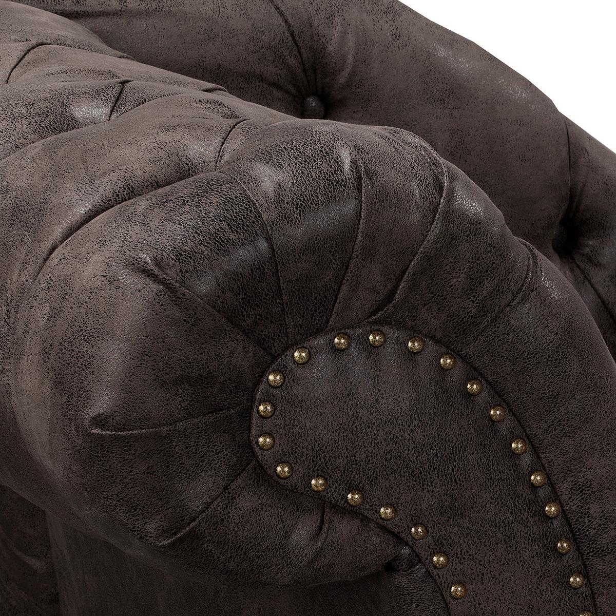 Récamiere Pako Schwarz B: 185cm - Schwarz/Braun, Design, Textil (185/93/75cm) - Livetastic