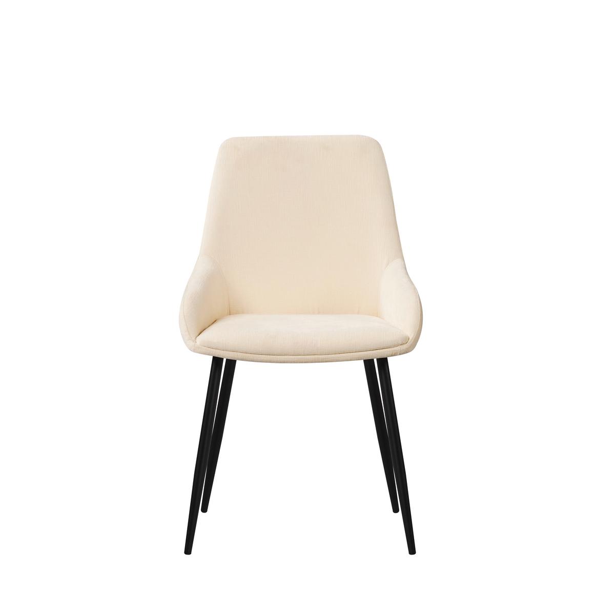 Stuhl-Set Cannes Creme/Weiß B: 52 cm - Creme/Schwarz, MODERN, Textil/Metall (52/86/44cm) - MID.YOU