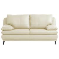 Dvoumístná pohovka FERRARA II - černá/krémová, Moderní, kov/kůže (178/88/92cm)