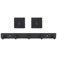 LIŠTA S HÁČIKMI BERT - čierna, Modern, kov (35,5/3,3/3,5cm)