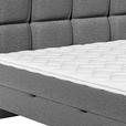Polsterbett mit Matratzen 180x220 London Dunkelgrau - Dunkelgrau/Schwarz, MODERN, Holzwerkstoff/Textil (180/220cm) - Luca Bessoni