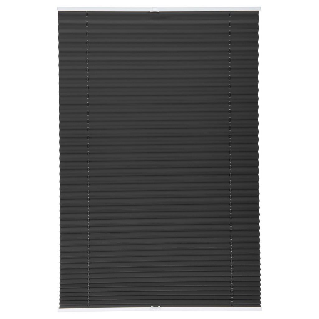 Plissee Verdunklung Anthrazit B:80 cm, ohne Bohren/Verspannt