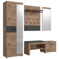 Garderobe Roxy Eichefarben Dekor B: 205 Cm - Eichefarben, Design, Holzwerkstoff (205/201,3/37,9cm)
