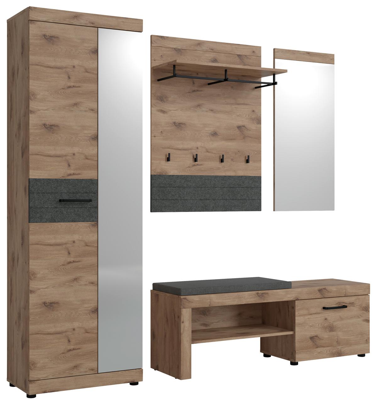 Spiegel Roxy Eichefarben Dekor B: 50 cm - Eichefarben/Silberfarben, Design, Glas/Holzwerkstoff (50/107/1,9cm)