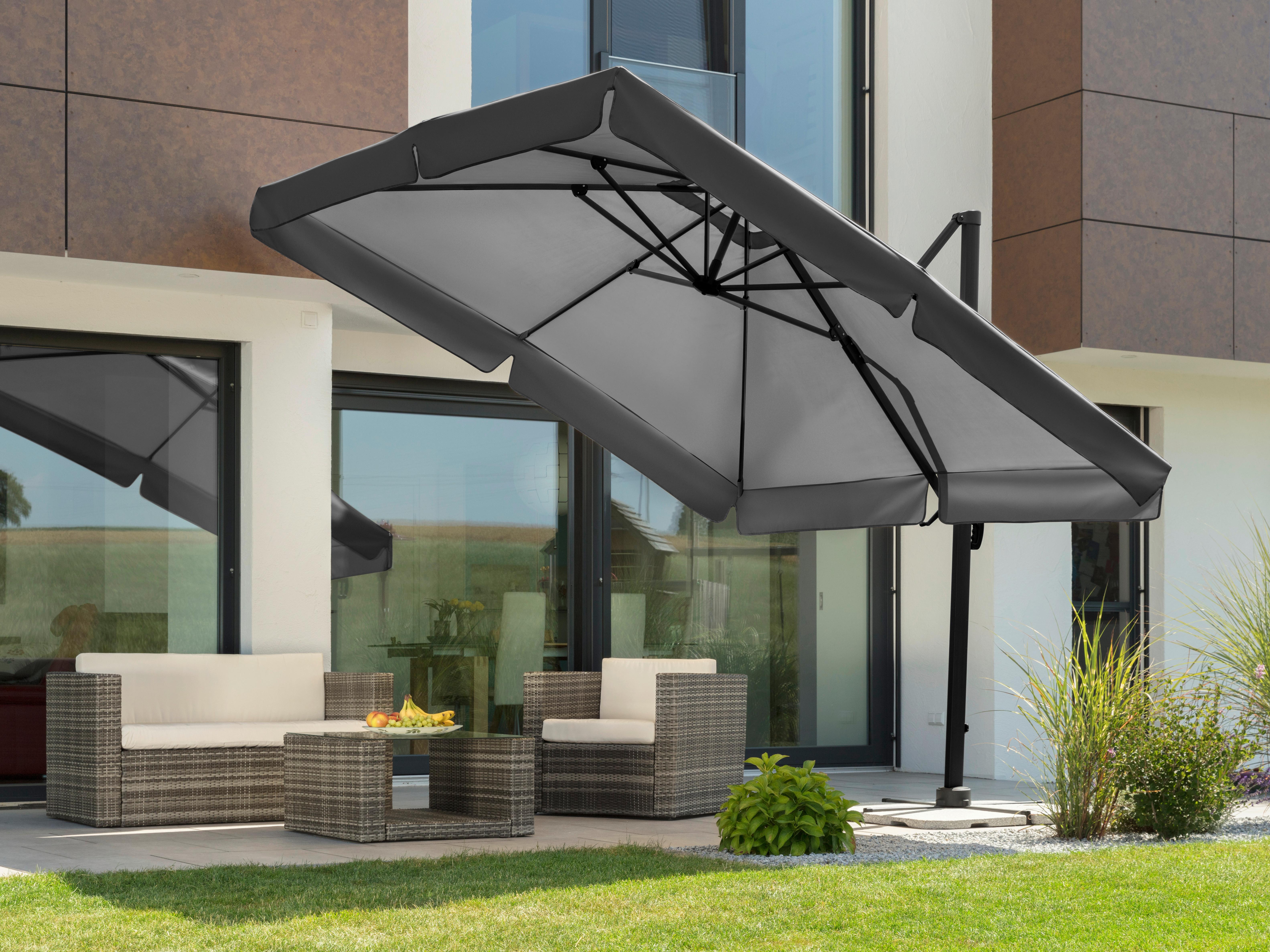 Ampelschirm Rhodos BxHxT: 359x273x300 cm Anthrazit