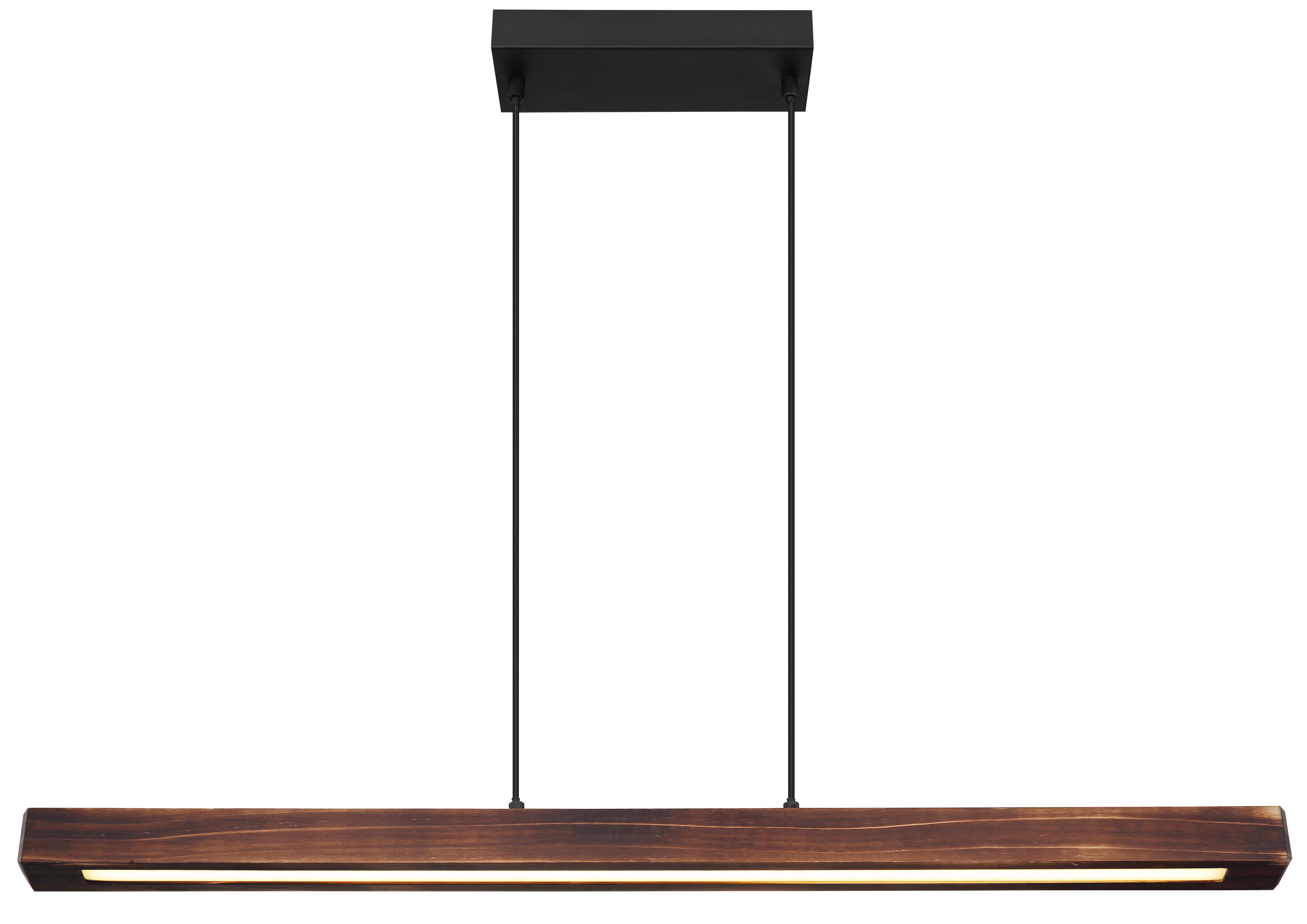 LED-Hängeleuchte 15536h - Dunkelbraun/Schwarz, Natur, Holz/Kunststoff (90/8/120cm) - Globo