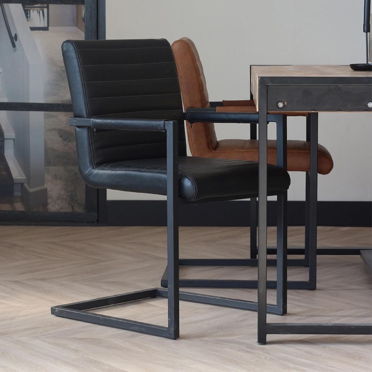 SADA ŽIDLÍ S PODRUČKAMI KUBIS - černá, Lifestyle, kov/textil (54/86/57cm) - MID.YOU