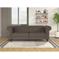 Schlafsofa Firenze Dunkelbraun,mit Schlaffunktion - Dunkelbraun/Schwarz, Basics, Textil (236/83/87cm) - Livetastic
