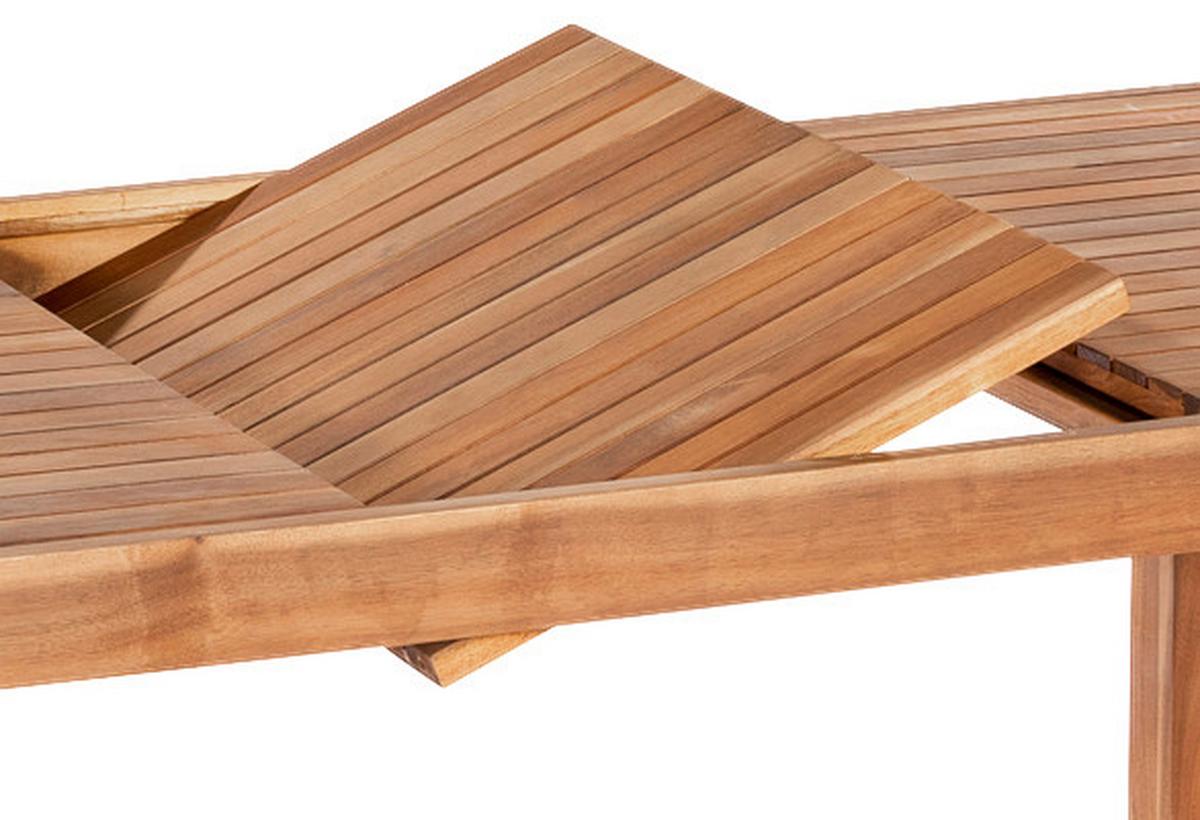 Gartentisch ausziehbar Paraiba Echtholz L: 150 cm - Akaziefarben, ROMANTIK / LANDHAUS, Holz (150/74,5/90cm) - Gardenson