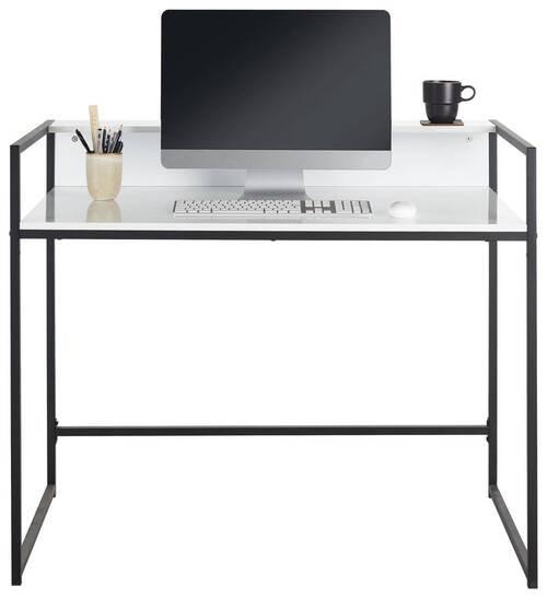 Písací stôl XENI -EXKLUSIV- - čierna/biela, Modern, kov/kompozitné drevo (110/92/65cm) - Mömax
