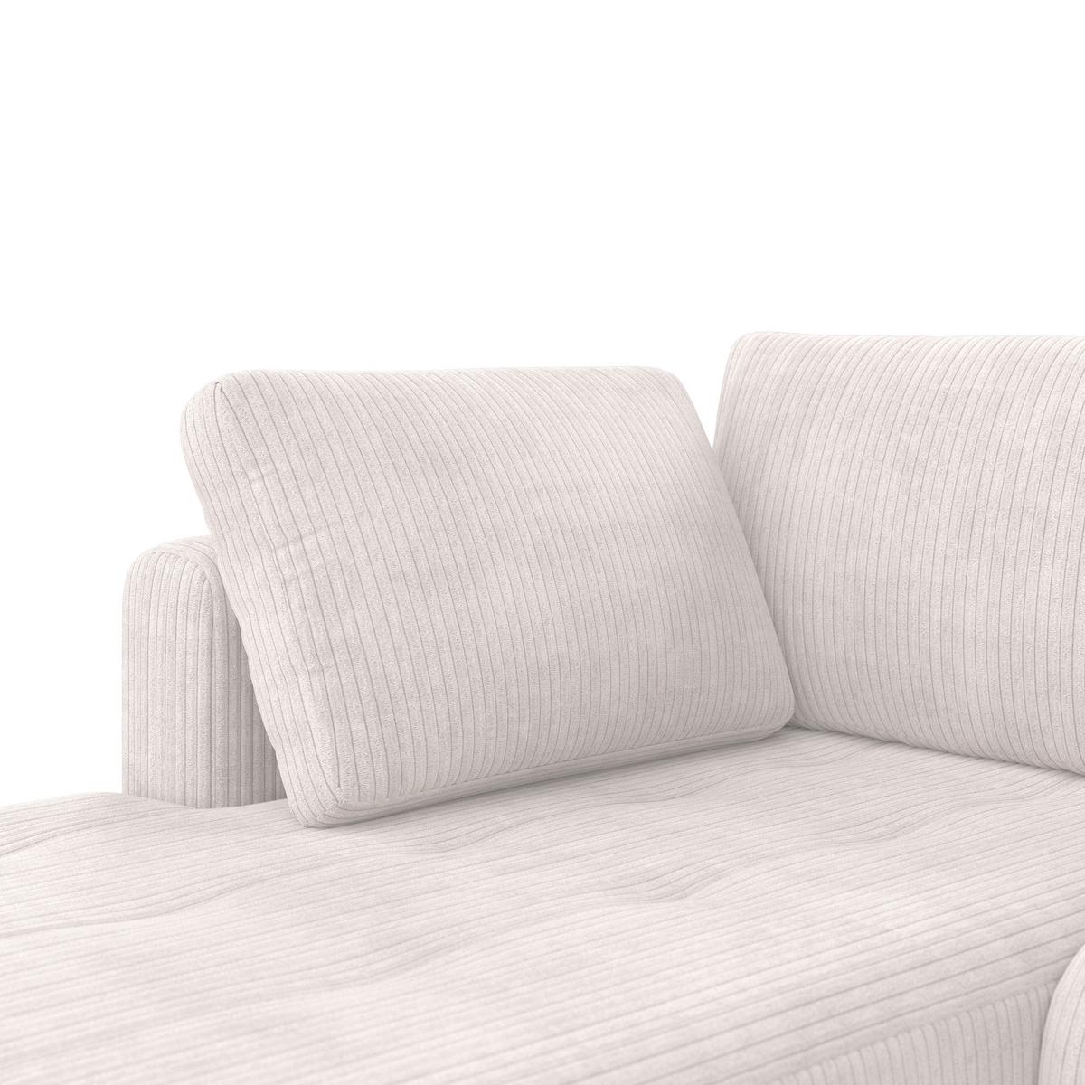 Sedací souprava GIA, levá, bílá - bílá/černá, Moderní, dřevo/textil (261/94/197cm) - Bessagi Home