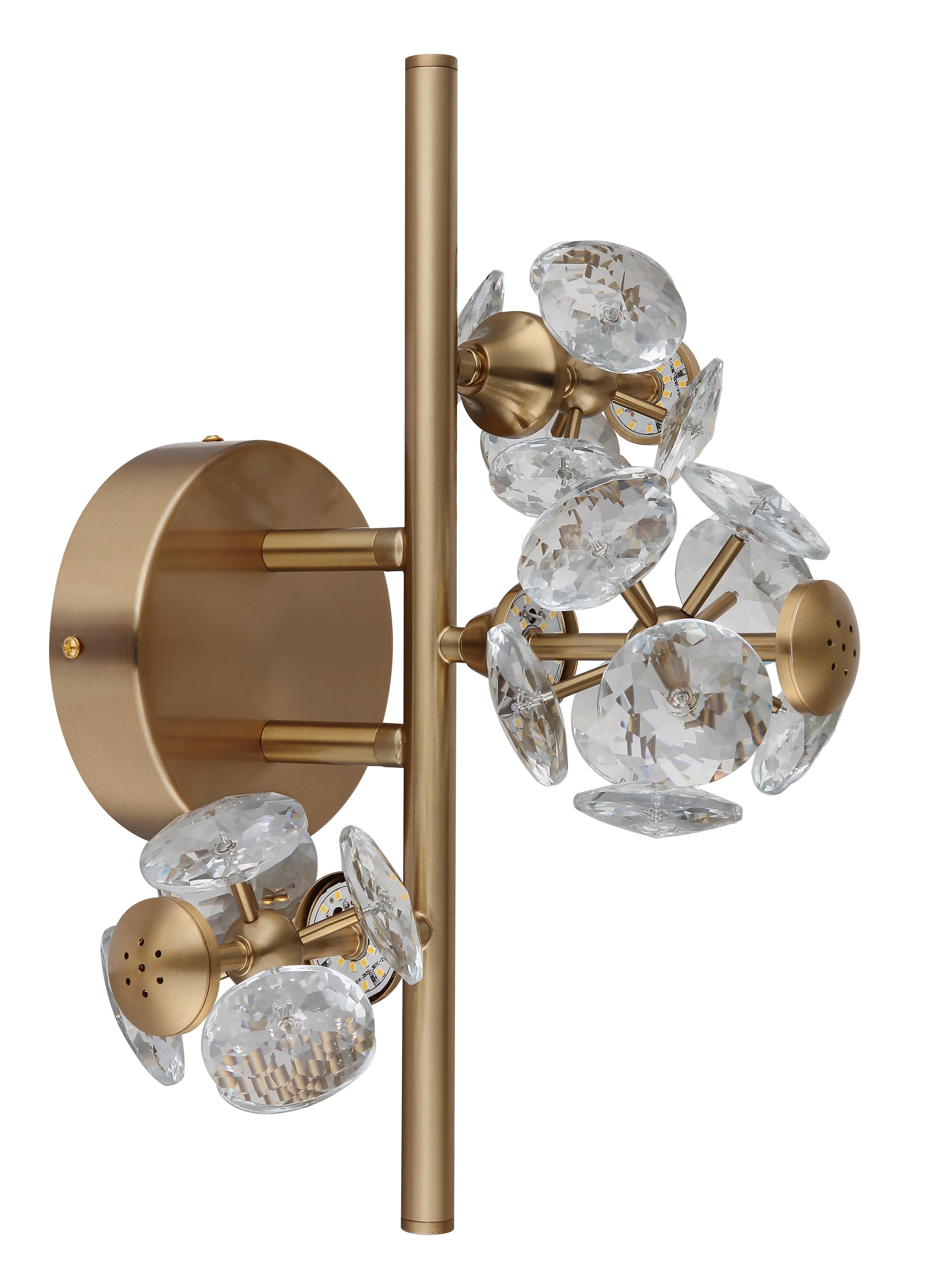 LED-Wandleuchte Virina Klar Goldfarben L: 41 cm - Klar/Goldfarben, KONVENTIONELL, Glas/Metall (41/33/27cm) - Globo
