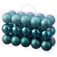 CHRISTBAUMKUGEL-SET Maya, Türkis, 30-teilig - Türkis, KONVENTIONELL, Kunststoff (6cm) - Luca Bessoni