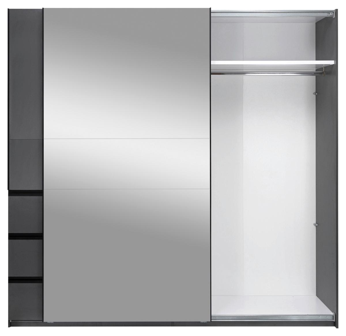 SCHIEBETÜRENSCHRANK Wilma Graphitfarben B: 215cm - Graphitfarben, MODERN, Holzwerkstoff (215/210/61,5cm) - P & B