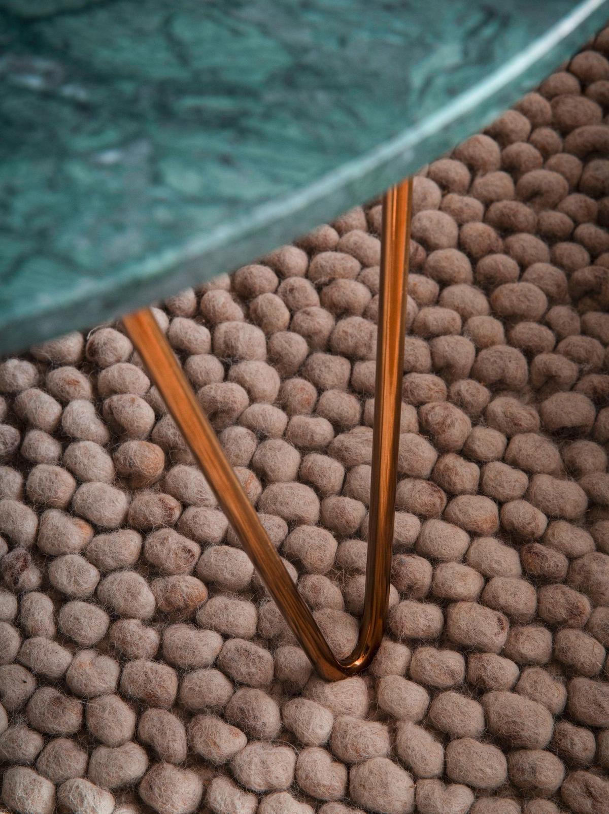 Couchtisch Grün L: 70 cm - Goldfarben/Grün, Design, Stein/Metall (70/70/35cm) - Livetastic