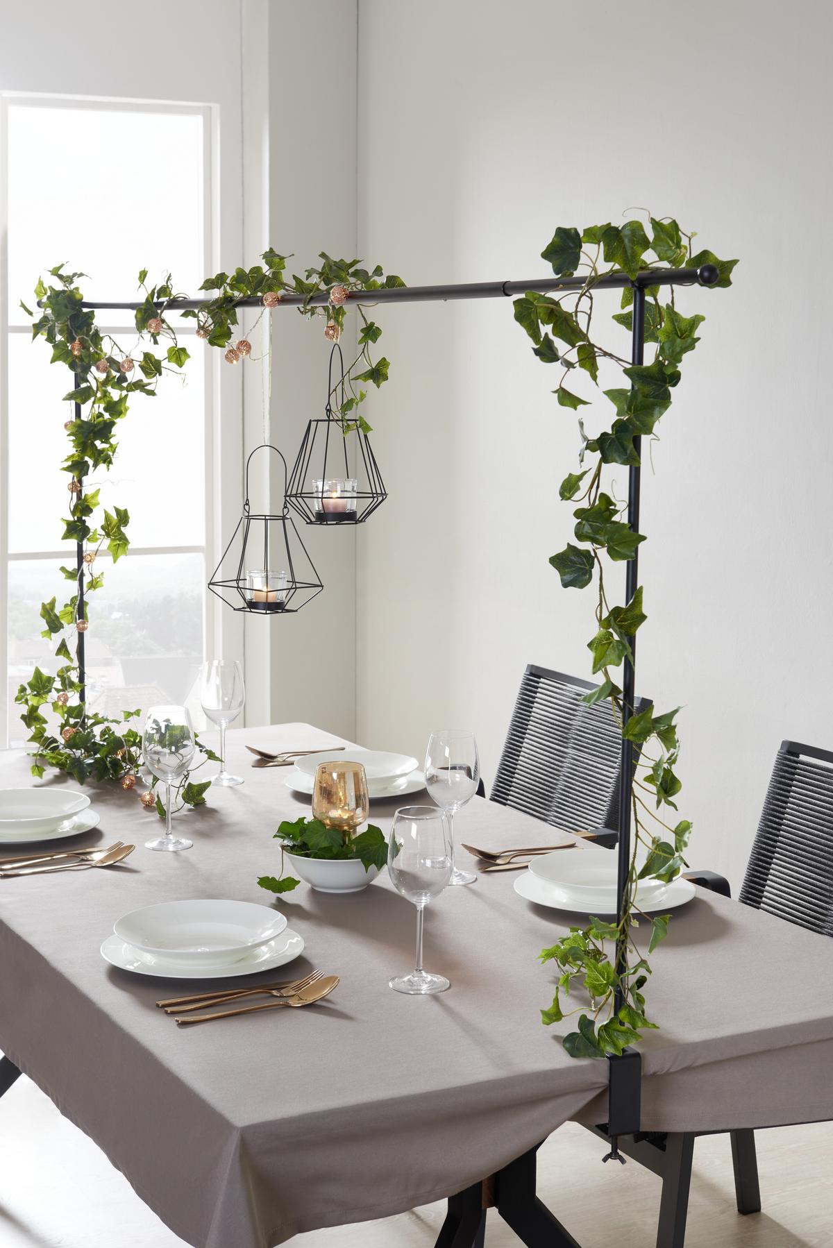 DEKORAČNÁ KONŠTRUKCIA NA STÔL RACK - čierna, Modern, kov (90/140cm) - Modern Living