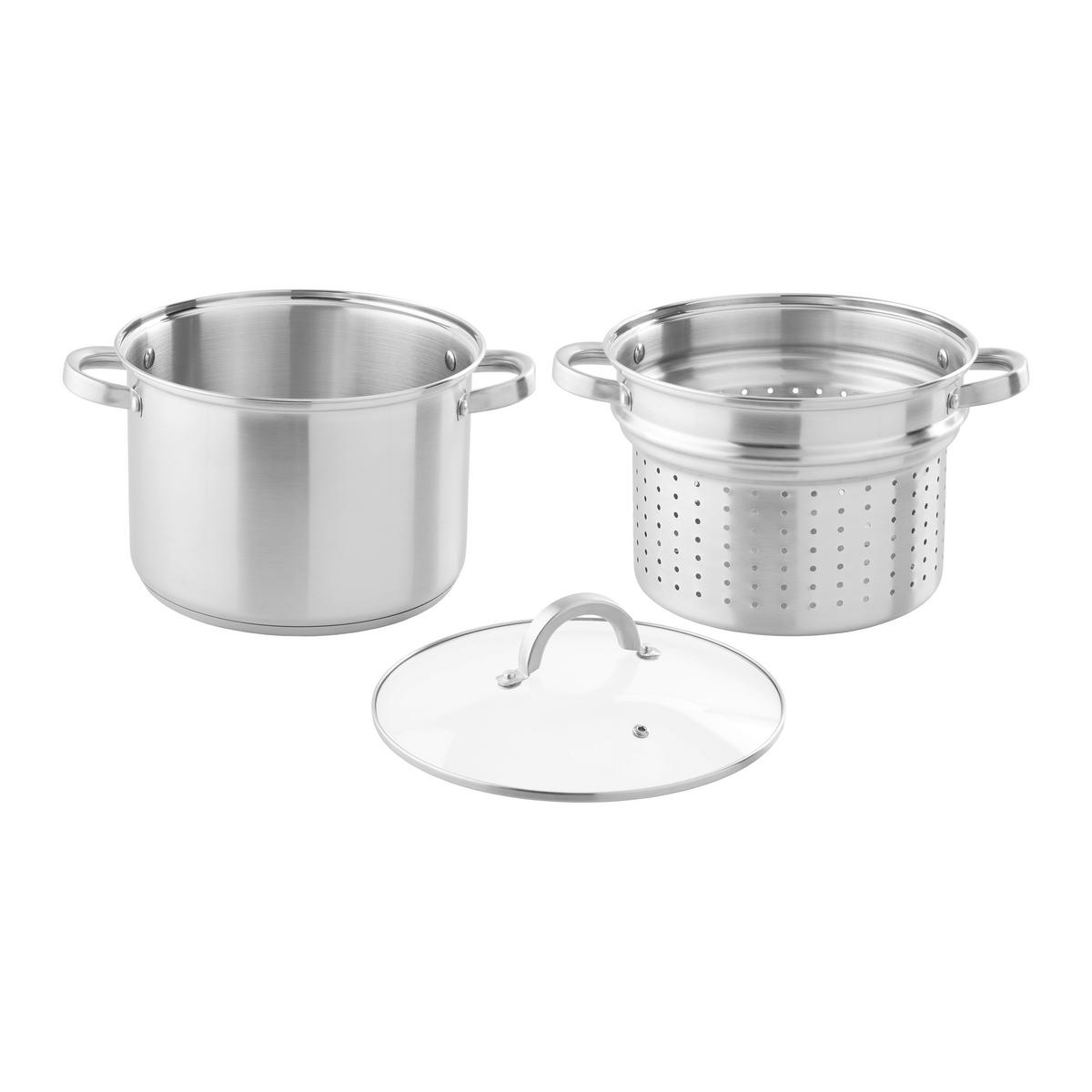 Hrniec UNIVERSAL - 3 IN 1 - číra/farba ušľachtilej ocele, Konventionell, kov/sklo - Mömax