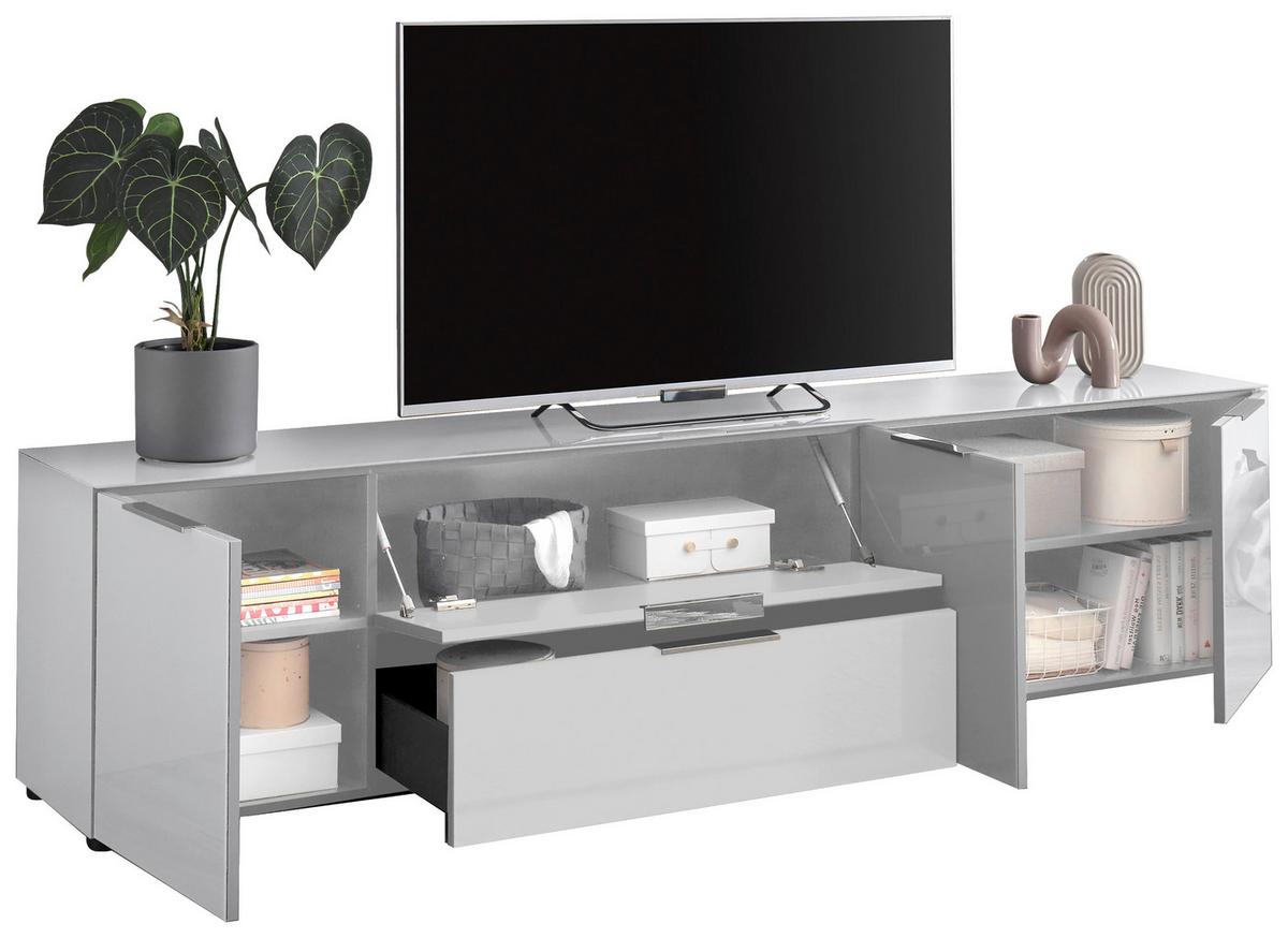 NÍZKA KOMODA SIENA -EXKLUSIV- - čierna/biela, Modern, kov/kompozitné drevo (226/55/40cm) - Mömax