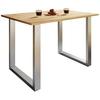 Esstisch Xona Silberfarben/Honigeiche - Honigeiche/Silberfarben, Design, Holzwerkstoff/Metall (110/50/76cm) - MID.YOU