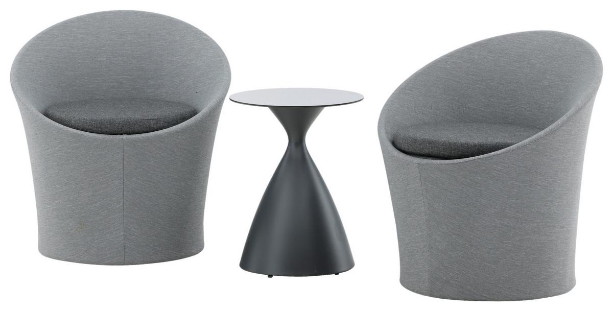 Gartenset Spoga - Grau, KONVENTIONELL, Textil/Metall - Gardenson