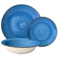 Tafelservice Lionel Steinzeug Für 6 Personen Geschirr Set - Blau, MODERN, Keramik - Luca Bessoni