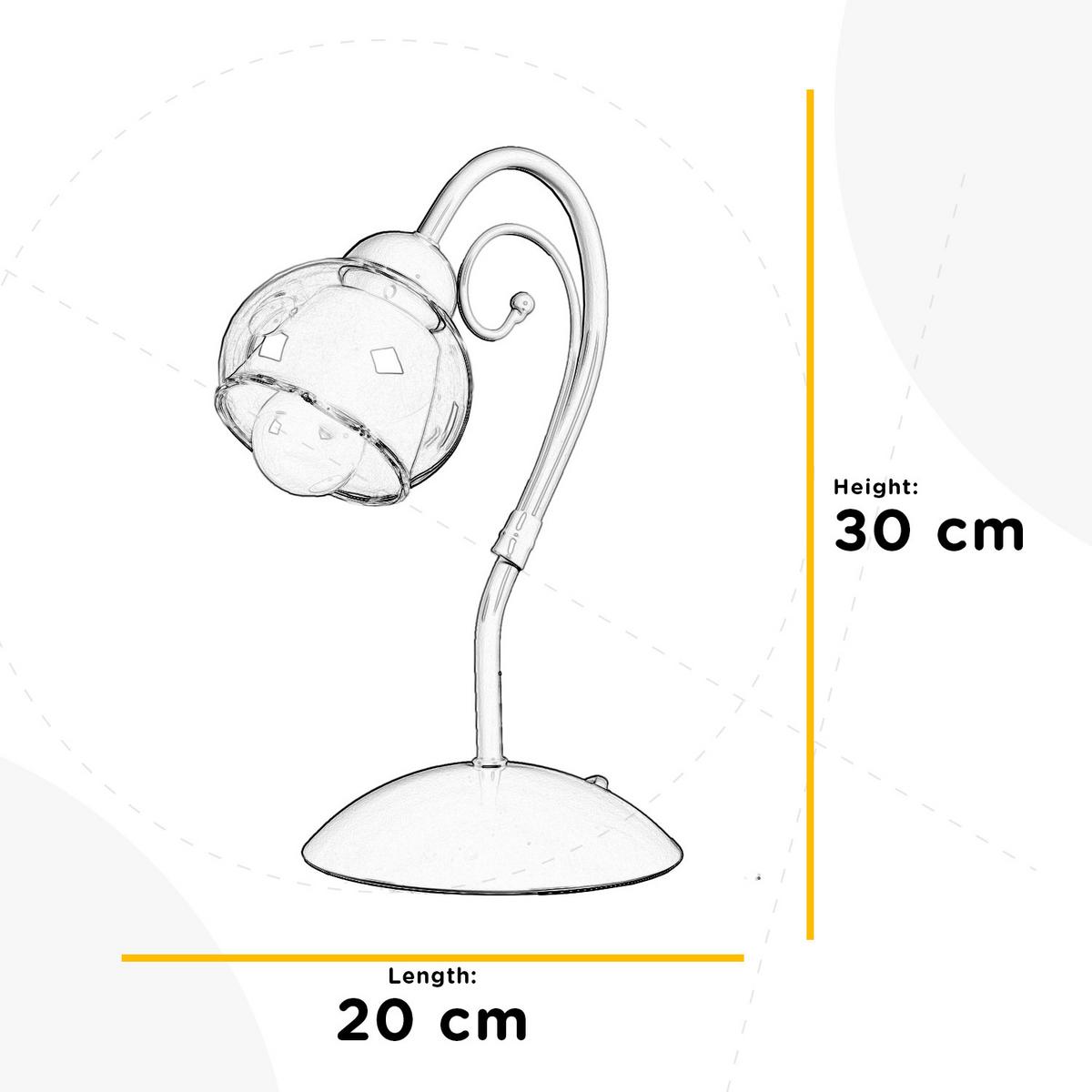 Tischleuchte Perlmutt Camilla L: 20 cm - Perlmutt/Cappuccino, KONVENTIONELL, Glas/Kunststoff (20/20/30cm)