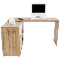 Písací stôl PRAG 138 - farba duba/hliníková, Modern, kompozitné drevo/plast (138/74/50cm)