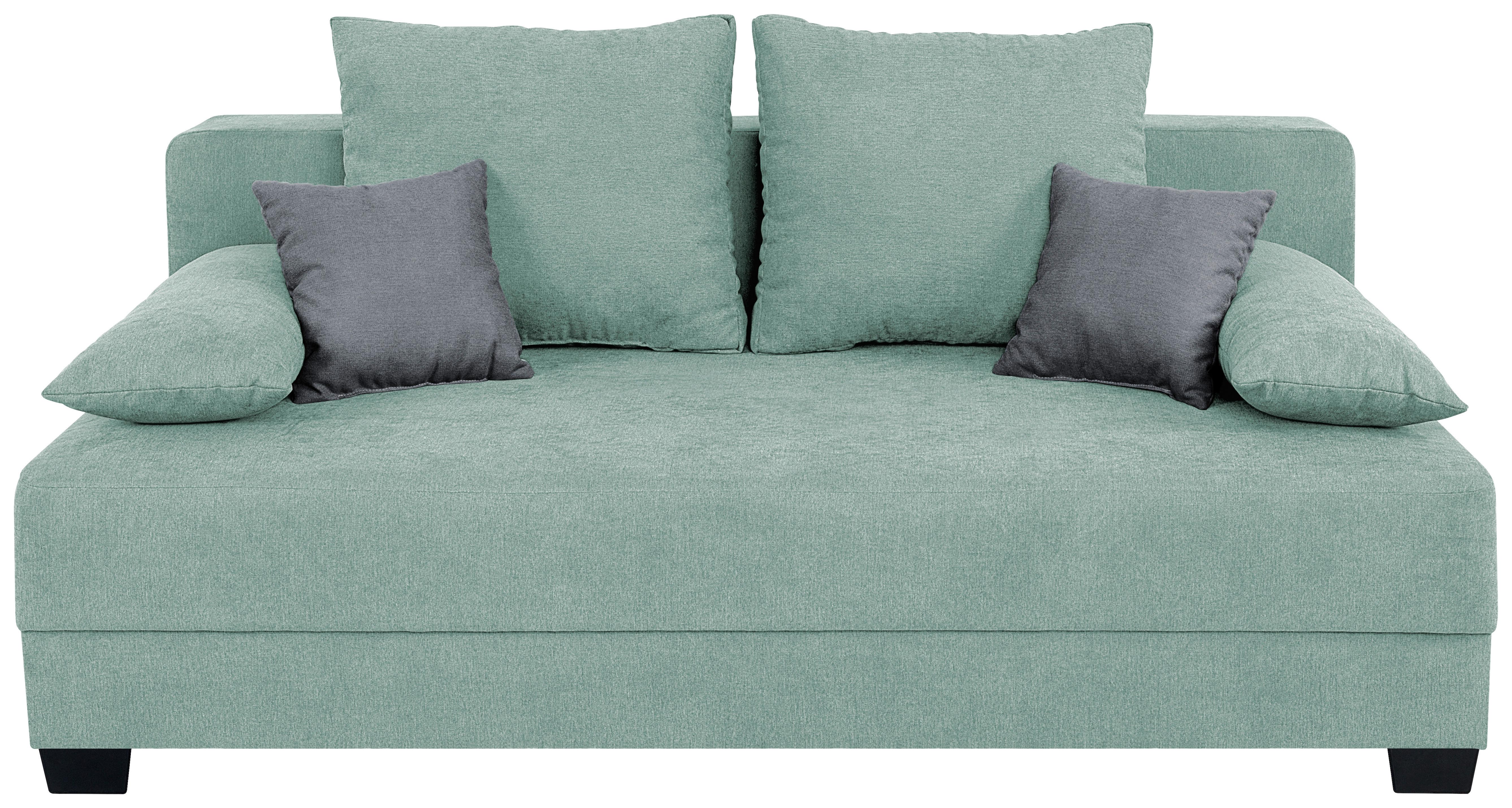Sofa Mia mit Schlaffunktion Mingrün 200 cm - Schwarz/Rosa, Design, Holzwerkstoff/Textil (200/90/110cm) - P & B