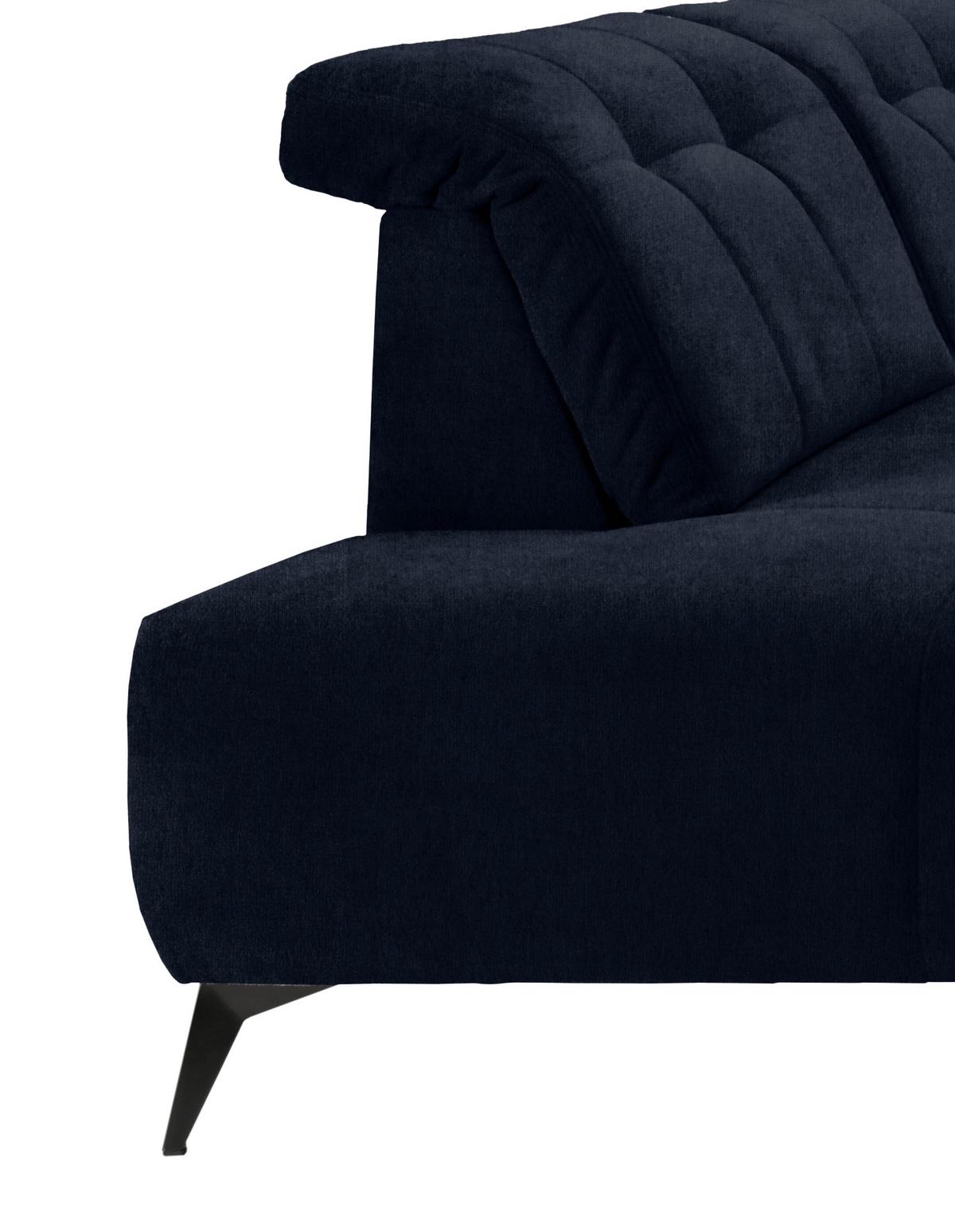 Ecksofa, Sitzvorzug Elektrisch Sano, Dunkelbl., 200x337x180cm - Schwarz/Dunkelblau, MODERN, Textil (200/337/180cm) - Livetastic