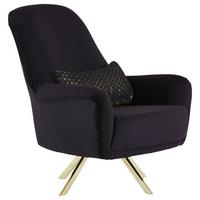 Polstersessel Mit Armlehnen Bono Stoffbezug Schwarz - Goldfarben/Schwarz, MODERN, Textil (90/80/75cm) - Luca Bessoni